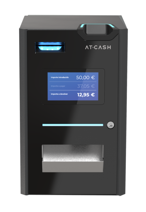 Imagen frontal del cajero de cobro de efectivo automático AT·CASH