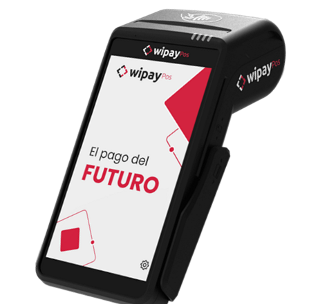 la imagen muestra un dispositivo de pago con tarjeta android de la marca wipay