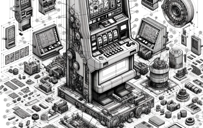 Imagen que representa el despiece de una máquina recreativa