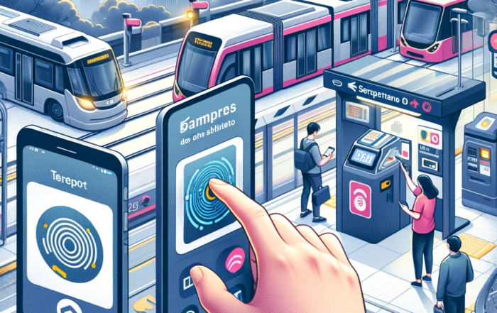 Imagen conceptual que representa las tecnologías de validación y soporte de los billetes en el transporte público