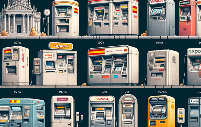 Imagen conceptual de la historia de los cajeros automaticos en España
