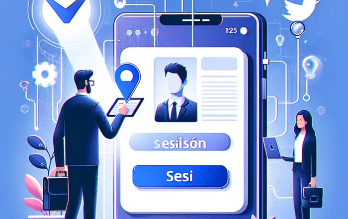 Ilustración de un usuario accediendo a una aplicación empresarial mediante inicio de sesión social