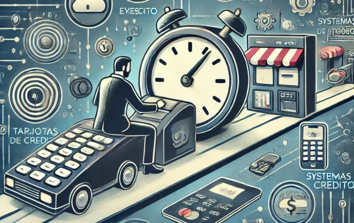 Una imagen conceptual que muestra la evolución de los métodos de pago, desde el efectivo y las tarjetas de crédito hasta los sistemas de autocobro.