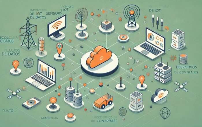1. Diagrama que muestra sensores conectados a un servidor central mediante Node-RED y flujos de datos optimizados con Apache Kafka.