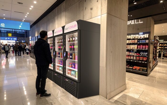 Foto de varios smart coolers para vending
