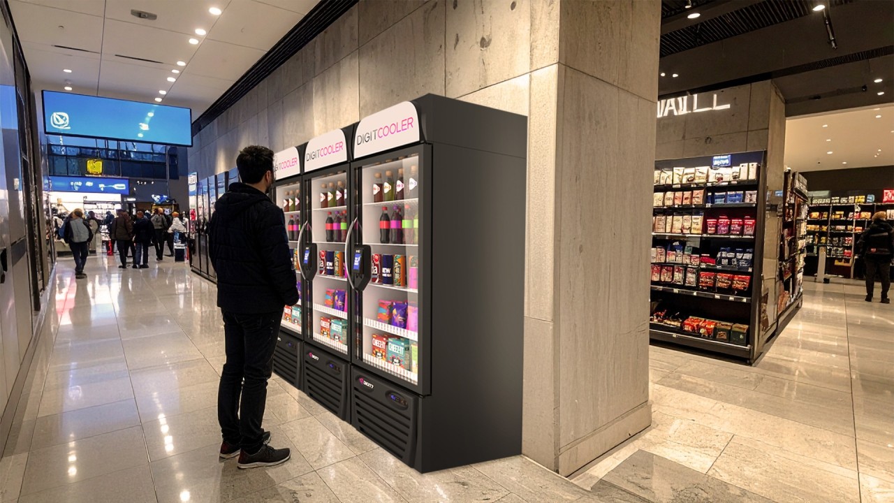 Foto de varios smart coolers para vending